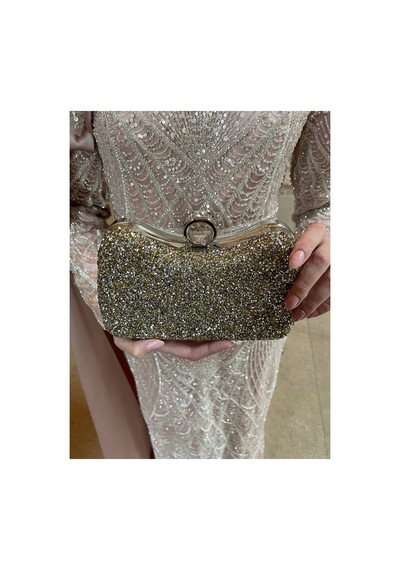 Bukawear Büka Kadın Gold Kaplamalı Taşlı Parmak Geçmeli Şık Abiye Çanta Gold - 692755073 Gold