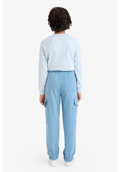 Defacto Beli Lastikli Kargo Cepli Jogger Eşofman Altı Erkek Çocuk G6152a826spbe455 Mavi-be455