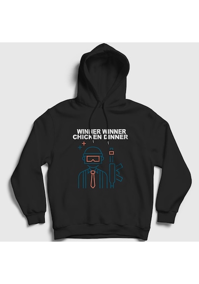 Presmono Unisex Neon Pubg Kapüşonlu Sweatshirt Siyah
