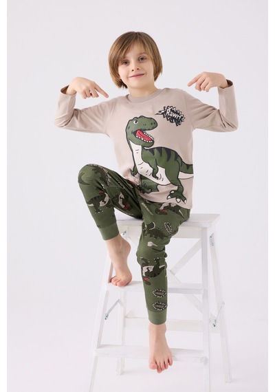 Rolypoly Erkek Çocuk Haki Pijama Takımı 5274-45601 Haki