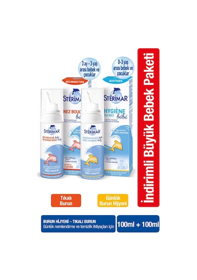 Sterimar Isotonic Baby Burun Spreyi 100 ML + Hipertonik Baby Burun Spreyi 100 ML
