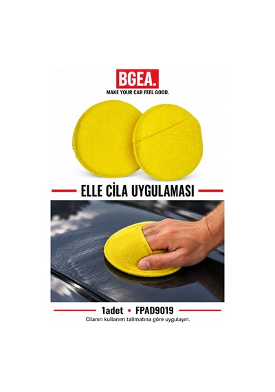 Bgea Sarı Mikrofiber El Cila Uygulama Pedi 1 Adet