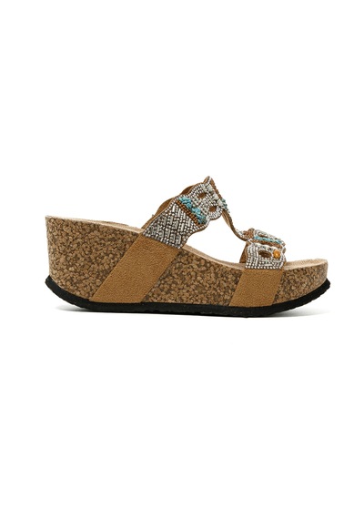 Terlik Kadın 25y101 Cl Guja Camel Kahverengi