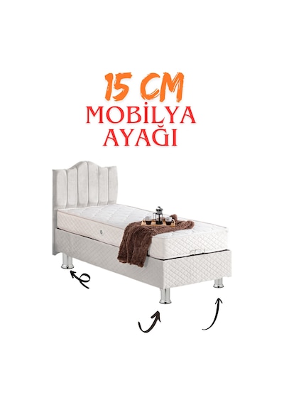 Klc 16 Adet M8 İnce Diş Krom Metal Mobilya Ayağı - Kanepe, Baza, Koltuk Yükseltme Ayağı 15 Cm Krom Krom
