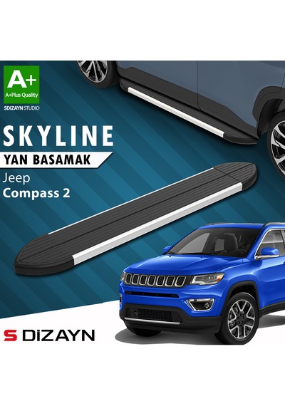 S-dizayn Jeep Compass 2 Skyline Aluminyum Yan Basamak 173 Cm 2017 Üzeri A+ Kalite