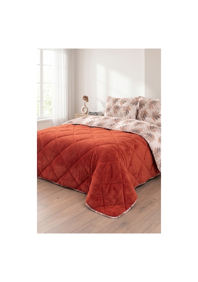 Battal Wellsoft Yorgan Çift Taraflı Yastık Kılıflı 215x235 Cm Turuncu