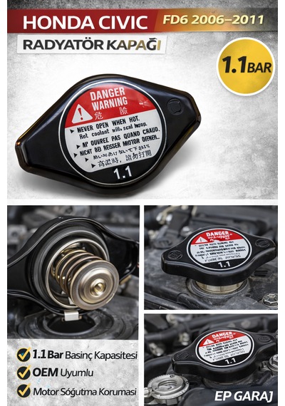 Honda Vtec Fd6 Oem  1.1 Bar Radyatör Kapağı -