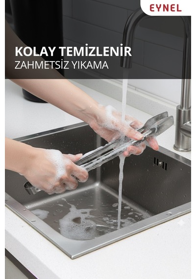1 Adet 27 Cm Metal Mangal Maşası Orta Boy Paslanmaz Çelik Yemek Barbekü Maşası, Kömür Köz