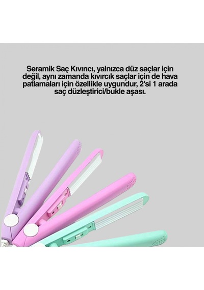 Taşınabilir Seramik Kısa Saç Maşası Ergonomik Tasarım Seyahat Tipi
