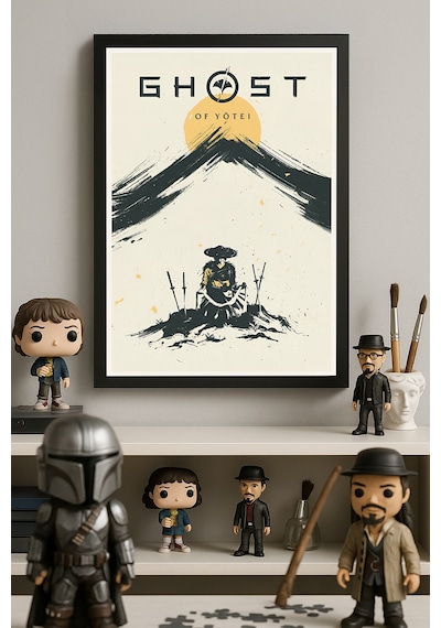 Ghost Of Yotei Siyah Ahşap Çerçeveli Poster, Dekoratif Oyun Duvar Tablosu