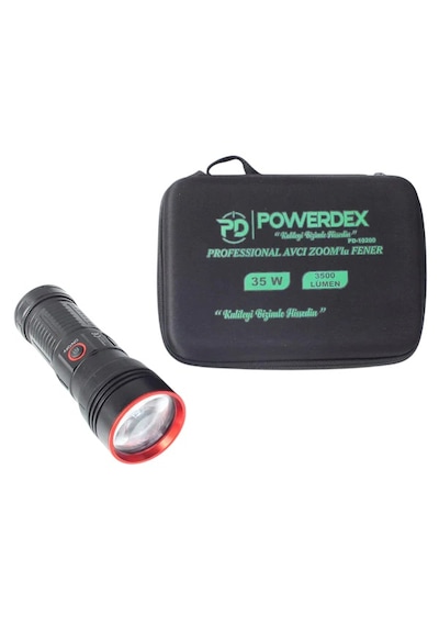 Powerdex Pd-10200 35w Zoomlu Profesyonel El Feneri Siyah