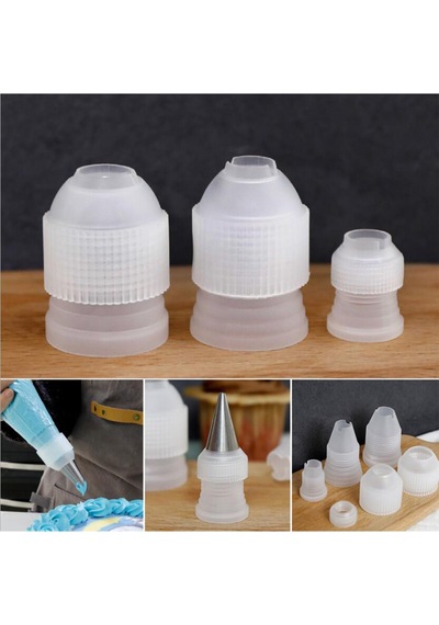 Boru Torbaları Ve Buzlanma Nozulları İçin Plastik Kek Dekorasyon Kuplör Seti - Standart Boyut Çok Renkli