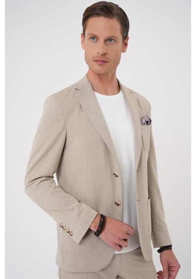 Efor Comfort Fit Mono Yaka Çift Yırtmaç Torba Cep Kendinden Desenli Casual Bej Ceket C 706 Bej Efor Comfort Fit Mono Yaka Çift Yırtmaç Torba Cep Kendinden Desenli Casual Bej Ceket C 706 Bej