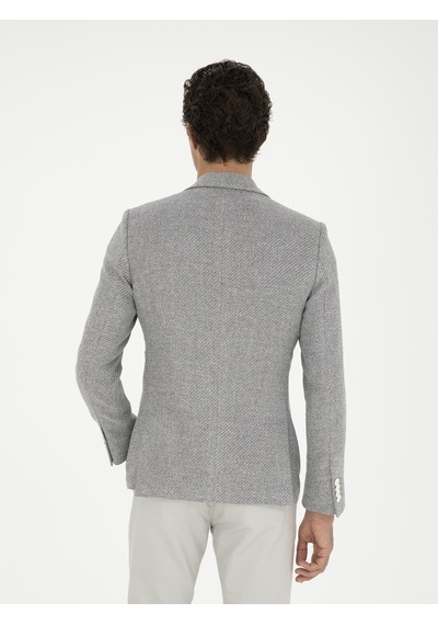 Cacharel Açık Gri Slim Fit Keten Karışımlı Spor Ceket Cacharel Açık Gri Slim Fit Keten Karışımlı Spor Ceket