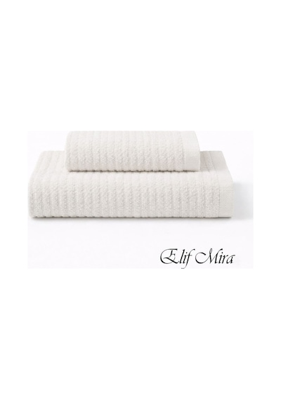 2 Parça Banyo Havlusu Seti Pamuklu Şeyma 70x140 + 50x85 Cm Krem
