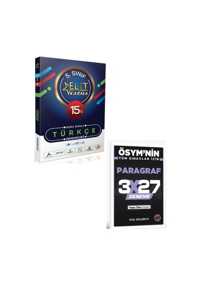 Paraf 2027 5. Sınıf Türkçe 15 Li Elit Karma Konu Sıralı Denemeleri+ Evp Akademi Paragraf