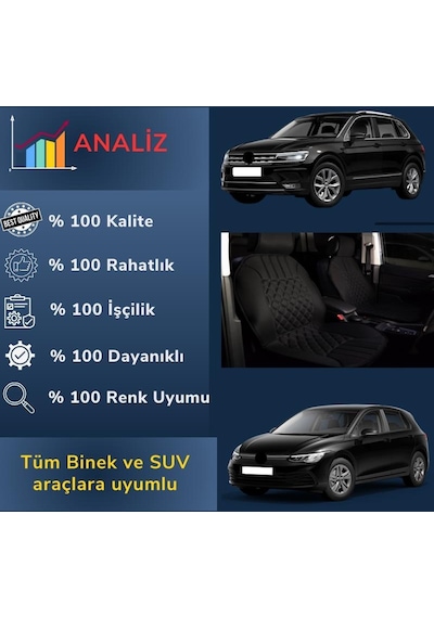 Space Oto Koltuk Minderi, Renault Araçlara Uyumlu 2'li Set Özel Tasarım Minder Premium 001