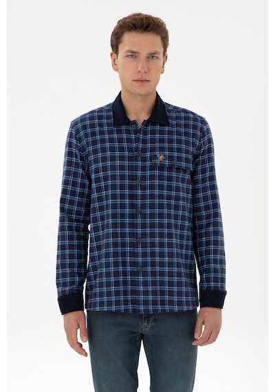 U.s. Polo Assn. Erkek İndigo Gömlek Desenli 50316574-vr028 Indigo