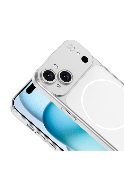 Apple Uyumlu iPhone 15 Kılıf 17 Görünümlü Kılıf Kamera Korumalı M-safe Şarj Özellikli Premium Pürüzsüz Şık Kapak Turuncu