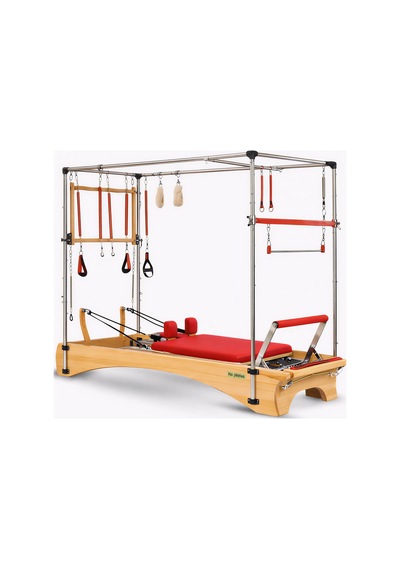 Combo Cadillac Reformer Elegance Seri Kırmızı Şarjörlü Sistem 8 Kademe Krom 1. Sınıf Kayın Ağacı
