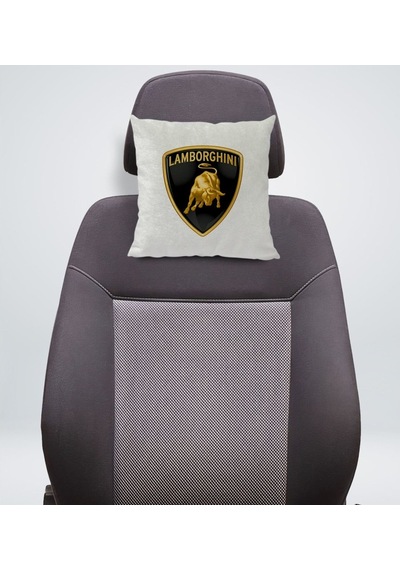 Bk Gift Lamborghini Tasarımlı Kare Araç Koltuk Yastığı-1