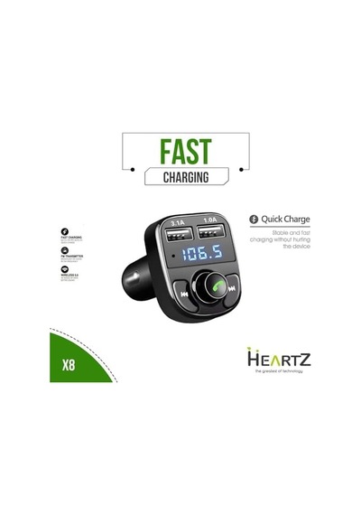 Fm Transmitter Modulator Araç Fast Quıck Charge Hızlı Şarj Flash Bellek Micro Sd Mp3 Player 12-24 V Pd 20w Yüksek Kalite X8 A Antrasit
