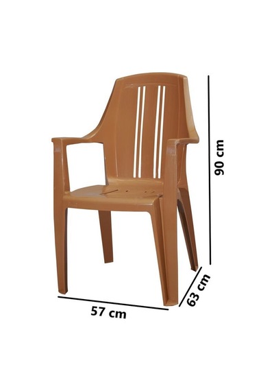 Omnipazar Mt-gf139 Orbita Plastik Bahçe Balkon Koltuk Sandalye 4'lü Set Kahverengi