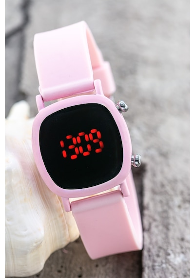 Saattino Pembe Dijital Kız Çocuk Kol Saati Led Ekran Cüzdan Hediyeli St-304408 Siyah