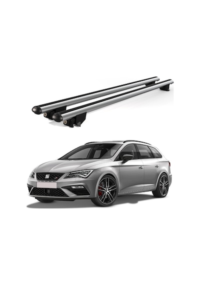 Kanca Seat Leon X-perience 2013-2020 Uyumlu Gri Kilitli Ara Atkı 110cm Port Bagaj Tavan Barı
