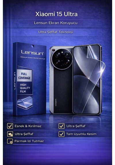 Lensun Xiaomi 15 Ultra Ultra Şeffaf Esnek Ekran Koruyucu Film