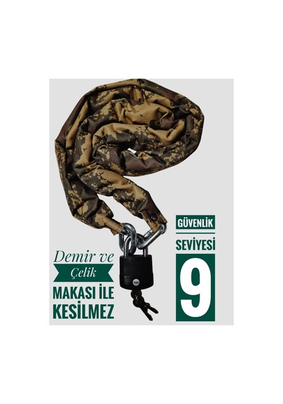 Seviye 9 13 Mm 3 Metre Kesilmez Motorsiklet Zincir Kilit Motor Kilidi Motorsiklet Kilidi