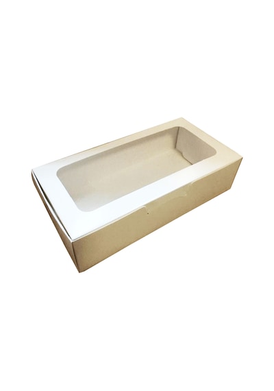 Pencereli Karton Kutu Düz Renk 20X10X5 Cm 10 Adet Beyaz N11.2325