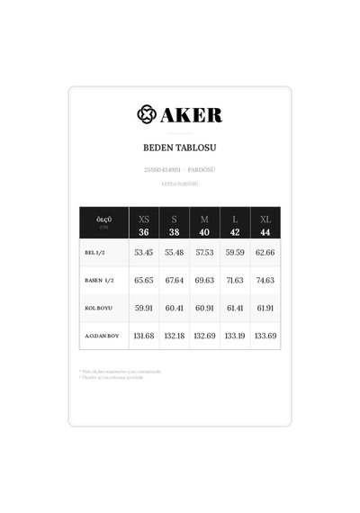 Aker Keten Pardösü Taş Taş