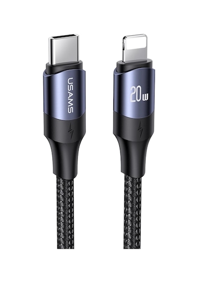 Usams Sj522 20 W Lightning Hızlı Şarj Pd 60w Örgü Kablo Siyah 2 M