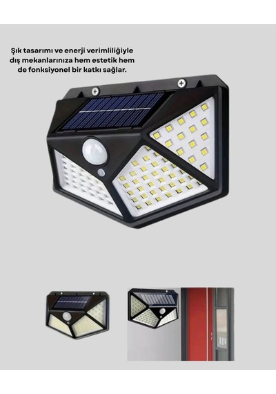 Güneş Enerjili Aydınlatma 100 Led Sensörlü Solar Dış Mekan Lamba 39221433