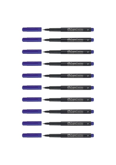 Faber-castell Multimark Asetat Kalemi Permanent S Seri Mavi 1523 51 10 Lu Kutu