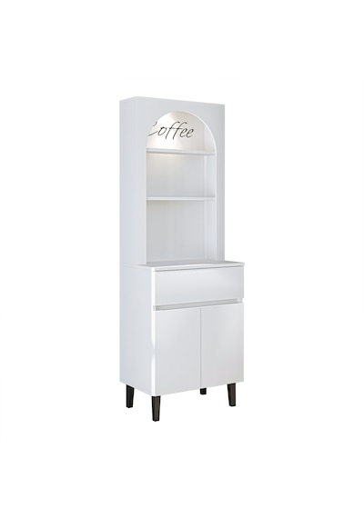 60 Cm Ledli Kahve Köşesi, Çok Amaçlı Dolap,2 Kapaklı 1 Çekmeceli Kiler Dolabı,mutfak Dolabı Beyaz 60 Cm Ledli Kahve Köşesi, Çok Amaçlı Dolap,2 Kapaklı 1 Çekmeceli Kiler Dolabı,mutfak Dolabı Beyaz