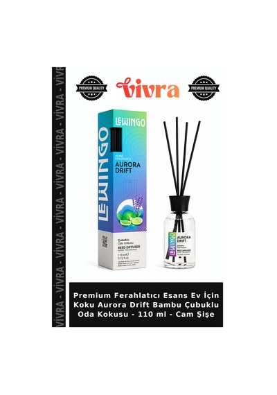 Premium Ferahlatıcı Esans Ev İçin Koku Aurora Drift Bambu Çubuklu Oda Kokusu - 110 Ml - Cam Şişe Diğer