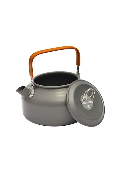 Metal 800 Ml Kulplu Çelik Kamp Ve Piknik Çaydanlığı Su Isıtma Demlik Cin938 Gri