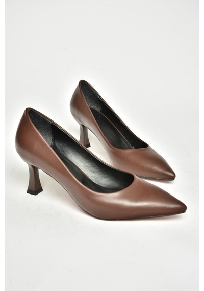 Fox Shoes T676032009 Kahverengi Kalın Topuklu Kadın Ayakkabı Kahverengi