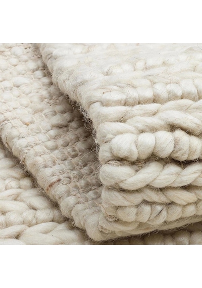 Eko Halı Jade Jd 07 Light Beige Naturel Kazak Örgü Desenli El Dokuma Örgü Halı Bej