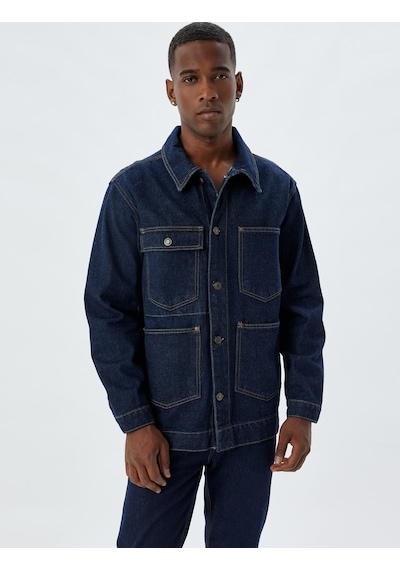 Koton Kot Ceket Oversize Gömlek Yaka Düğmeli Pamuklu Koyu İndigo 5wam50014ıd İndigo Indıgo Koton Kot Ceket Oversize Gömlek Yaka Düğmeli Pamuklu Koyu İndigo 5wam50014ıd İndigo Indıgo