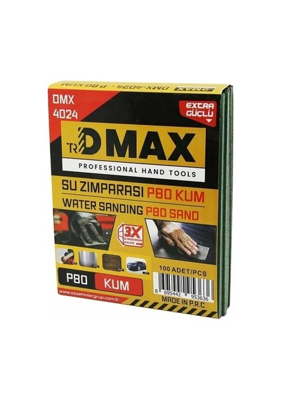 100 Adet P80 Kum - Kağıt - Su Zımparası - 230x280mm - Kullanım Boya - Metal - Ahşap - Oto 5468