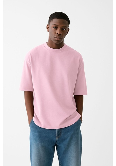 Düz Unisex Tshırt 3q3 Pembe