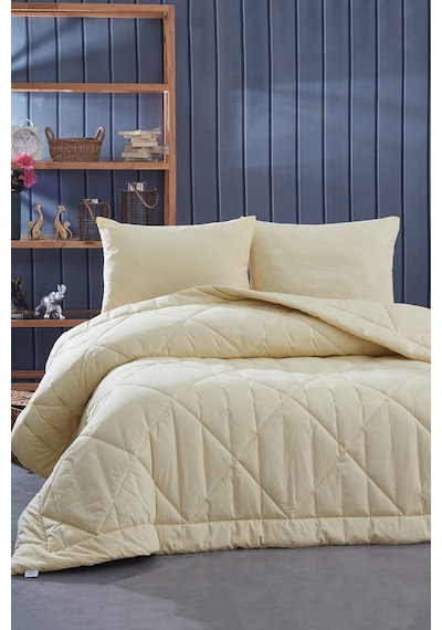Komfort Home Tek Kişilik %100 Pamuk Kumaş Yorgan / Sarı
