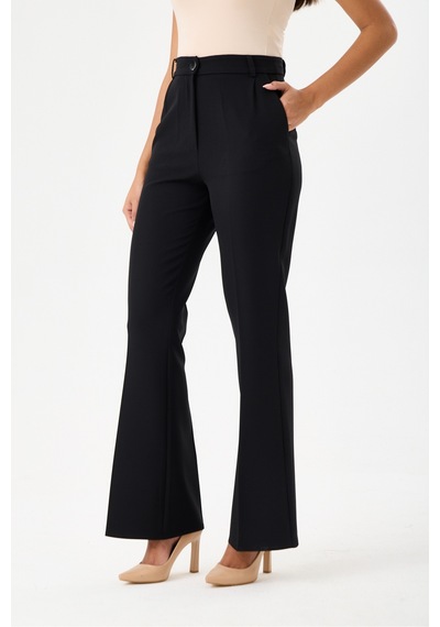 Velnara Moda Klasik Tek Düğme Ceket & İspanyol Paça Pantolon - Kadın Takım Elbise Siyah - Velnara Tasarımı Siyah - 918597742 Siyah