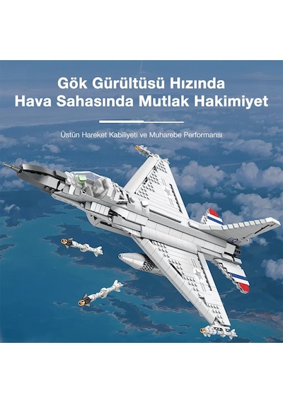 Reobrix 33027 F-16 Jet Uçak Yaratıcı Yapı Blok Seti Building Blocks F-16 Fighting Falcon -1427parça