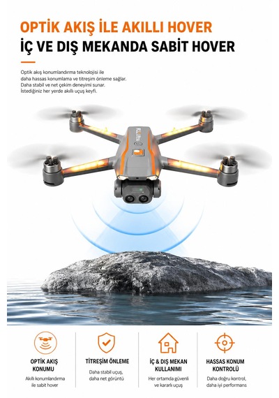 R22 Ultra Drone Katlanabilir Dron 1080p Hd Kamera Fırçasız Motor Renkli Led Işıklı Soğutucu Aydınlatma Optik Akış Koruma Titreşim Önleme Çift Elektirkli Kamera
