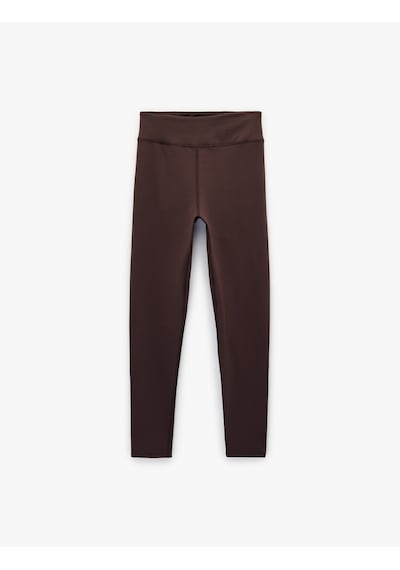 Koton Yüksek Bel Dikiş Detaylı Slim Fit Spor Tayt Mor 6sak40157nk Mor