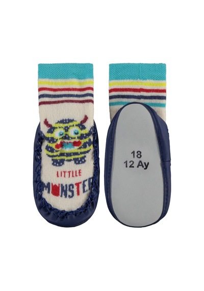 Civil Baby Monster Bebek Erkek Havlu Çarık Çorap - Standart